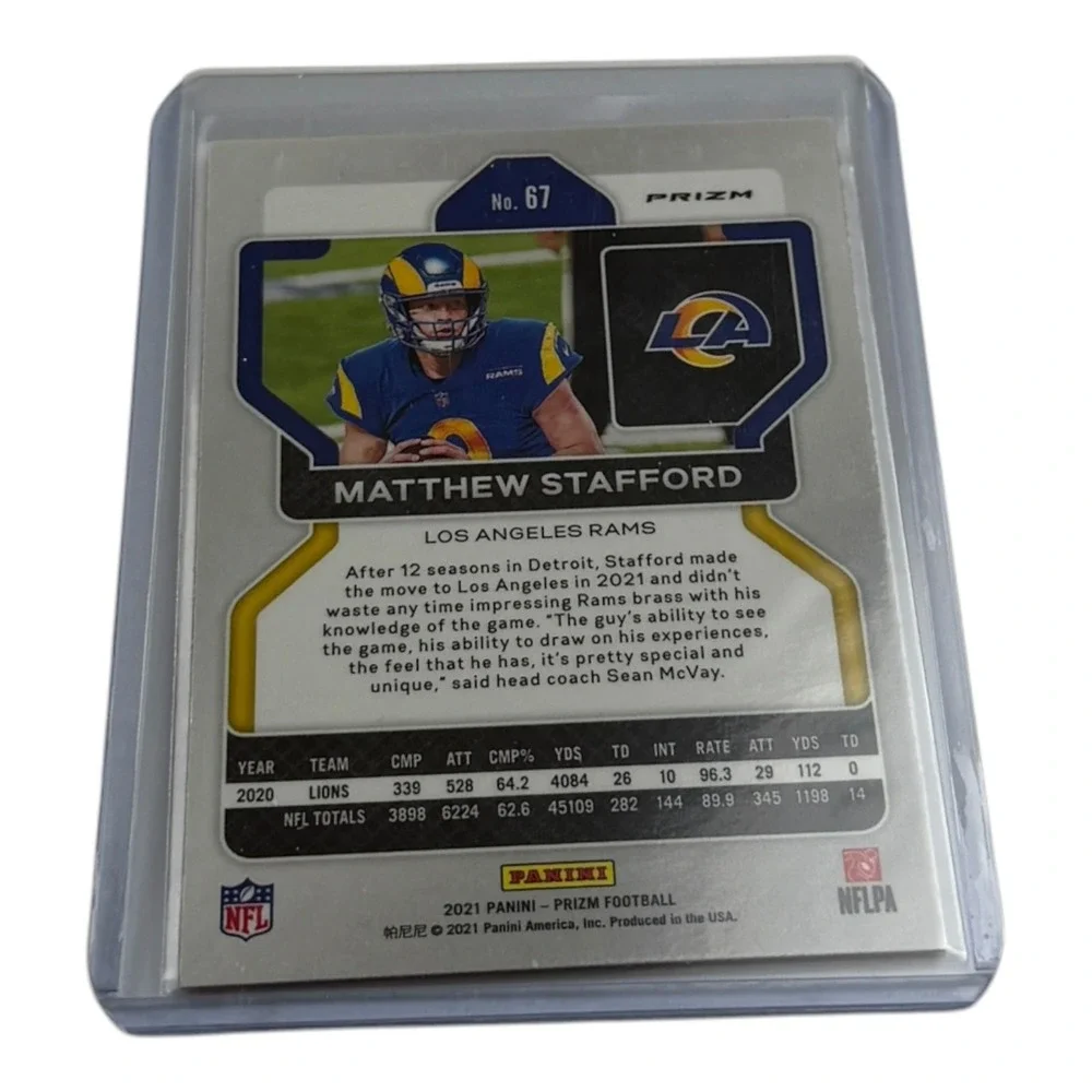 2021 Panini Prizm Matthew Stafford Orange Ice Prizm #67 Los Angeles‎ Rams QB